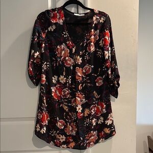 Lush Floral 3/4 Sleeve Dress